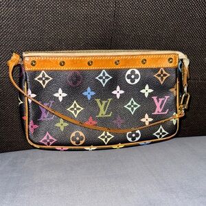 Louis Vuitton Black Multicolor Murakami Monogram Pouchette
